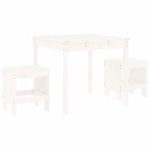 vidaXL 3d&iacute;ln&yacute; zahradn&iacute; bistro set b&iacute;l&yacute; masivn&iacute; borov&eacute; dřevo