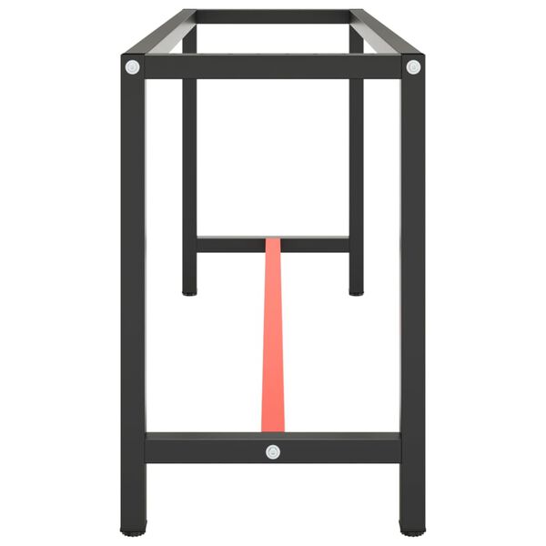 vidaXL Rám pracovního stolu matně černý a červený 170 x 50 x 79 cm kov