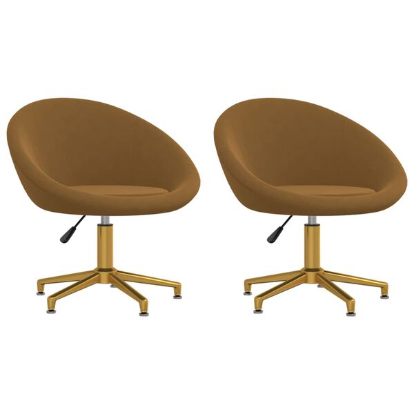 vidaXL Jídelní židle 2 ks hnědé samet