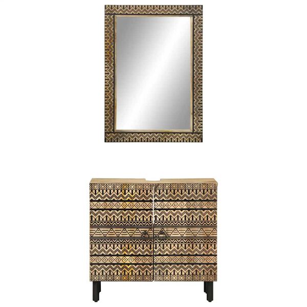 vidaXL 2dílná koupelnová sestava masivní mangovníkové dřevo