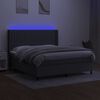 vidaXL Box spring postel s matrac&iacute; a LED tmavě &scaron;ed&aacute; 160x200 cm textil