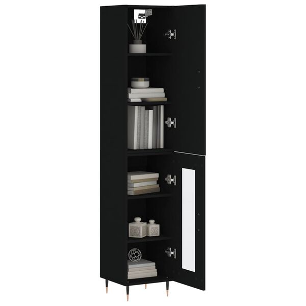 vidaXL Skř&iacute;ň highboard čern&aacute; 34,5 x 34 x 180 cm kompozitn&iacute; dřevo