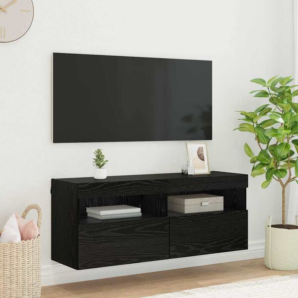 vidaXL TV wall cabinet Čern&yacute; dub 100 x 30 x 40 cm kompozitn&iacute; dřevo