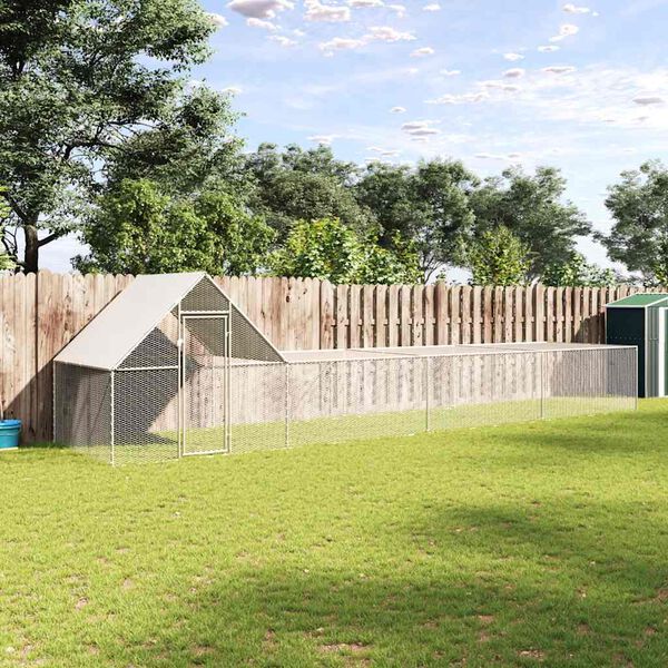 vidaXL Klec pro kuřata 8 x 2 x 2 m pozinkovaná ocel