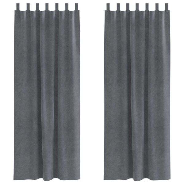 vidaXL Zatemňovací závěsy 2 pcs Světle šedá 140 x 245 cm samet