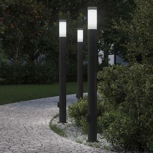 vidaXL Sloupkov&aacute; světla se z&aacute;suvkou 3 ks 110 cm nerezov&aacute; ocel IP44