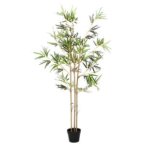 vidaXL Uměl&yacute; bambusov&yacute; strom Zelen&aacute; 55 x 16 x 150 cm L&aacute;tka a bambus