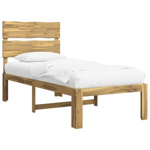 vidaXL Postel s čelem ROSTOCK B&iacute;l&aacute; 75 x 190 cm Masivn&iacute; ak&aacute;tov&eacute; dřevo
