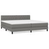 vidaXL Box spring postel s matrac&iacute; tmavě &scaron;ed&aacute; 200x200 cm textil