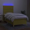 vidaXL Box spring postel s matrac&iacute; a LED zelen&aacute; 100x200 cm textil