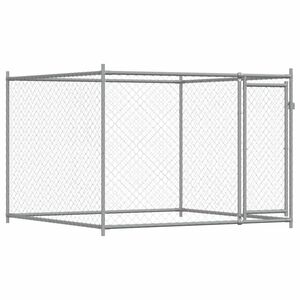 vidaXL Klec pro psy s dv&iacute;řky &scaron;ed&aacute; 2 x 2 x 1,5 m pozinkovan&aacute; ocel