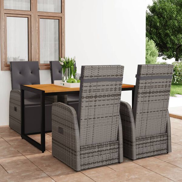 vidaXL 5d&iacute;ln&yacute; zahradn&iacute; j&iacute;deln&iacute; set &scaron;ed&yacute;