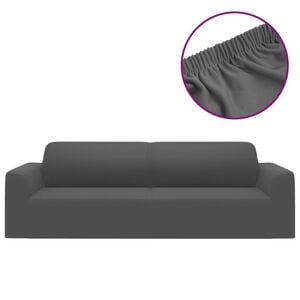 vidaXL Strečov&yacute; potah na 3m&iacute;stnou pohovku antracitov&yacute; polyester žerzej