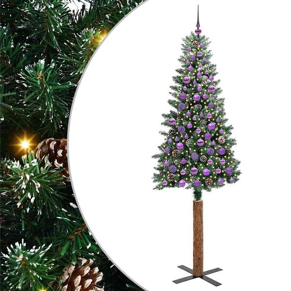 vidaXL &Uacute;zk&yacute; v&aacute;nočn&iacute; stromeček s 300 LED diodami Zelen&aacute; 210 cm