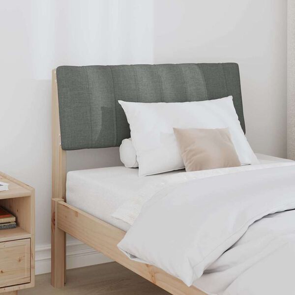 vidaXL Čalouněn&eacute; čelo postele Tmavě &scaron;ed&aacute; 80 cm Masivn&iacute; borov&eacute; dřevo