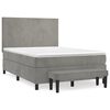 vidaXL Box spring postel s matrac&iacute; světle &scaron;ed&aacute; 140x200 cm samet