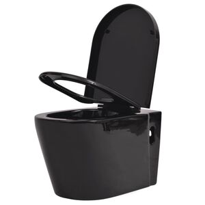 vidaXL Z&aacute;věsn&eacute; WC keramick&eacute; čern&eacute;