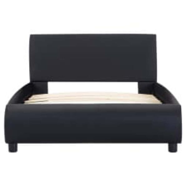 vidaXL R&aacute;m postele s LED světlem čern&yacute; uměl&aacute; kůže 100 x 200 cm