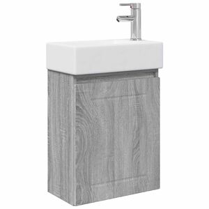 vidaXL Koupelnov&aacute; skř&iacute;ňka s bateri&iacute; &Scaron;ed&yacute; Sonoma 45,5 x 25,5 x 84 cm