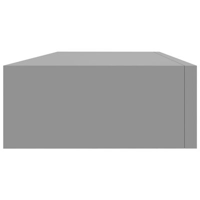 vidaXL Nástěnná police se zásuvkou šedá 60 x 23,5 x 10 cm MDF