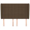 vidaXL Čelo postele typu u&scaron;&aacute;k tmavě hněd&eacute; 147x23x118/128 cm textil