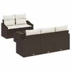 vidaXL Set pohovek 6 ks Hněd&aacute; a kr&eacute;mov&aacute; 55 x 55 x 37 cm polyratan