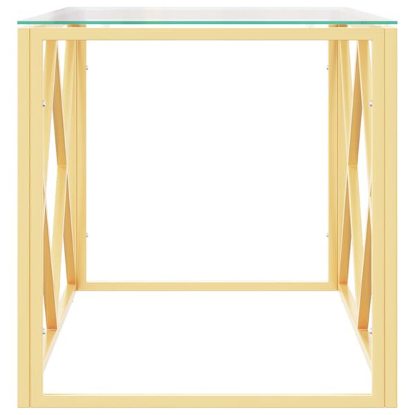 vidaXL Konferenčn&iacute; stolek 110 x 45 x 45 cm nerezov&aacute; ocel a sklo