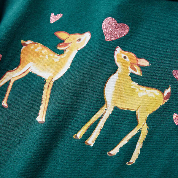 Dětsk&eacute; tričko s dlouh&yacute;m ruk&aacute;vem tmavě zelen&eacute; 104