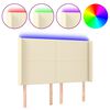 vidaXL Čelo postele s LED kr&eacute;mov&eacute; 147 x 16 x 118/128 cm uměl&aacute; kůže