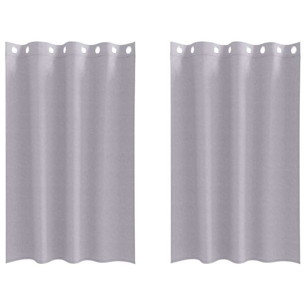 vidaXL Z&aacute;věsy na zatemněn&iacute; s kroužky 2 pcs Metalick&aacute; &scaron;ed&aacute; 175 x 140 cm