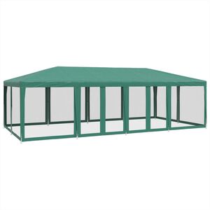 vidaXL Party stan s 12 s&iacute;ťovan&yacute;mi bočnicemi zelen&yacute; 8 x 4 m HDPE