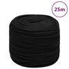 vidaXL Pracovní lano černé 10 mm 25 m polyester