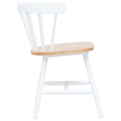 vidaXL Jídelní židle 2 ks bílé a světlé dřevo masivní kaučukovník