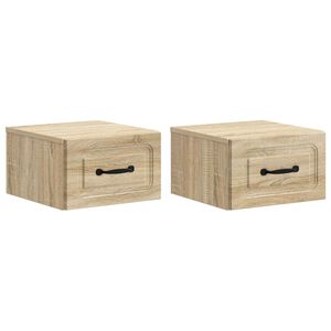 vidaXL N&aacute;stěnn&yacute; nočn&iacute; stolek 2 ks Dub sonoma 34,5 x 33 x 20 cm