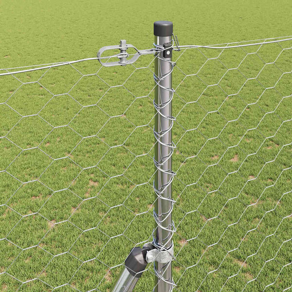 vidaXL Plotov&yacute; sloupek. Stř&iacute;brn&aacute; 25 x 1,6 m (50 mm s&iacute;ť) Ocel