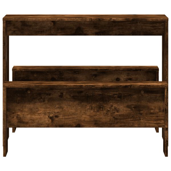 vidaXL 3dílná sada jídelního stolu a lavic kouřový dub kompozit