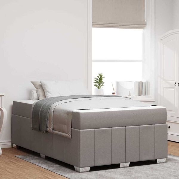 vidaXL R&aacute;m postele s matrac&iacute; Taupe 120 x 200 cm textil