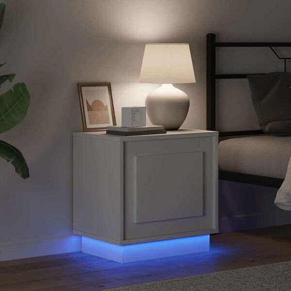 vidaXL Nočn&iacute; skř&iacute;ňka B&iacute;l&aacute; 44 x 34,5 x 45 cm kompozitn&iacute; dřevo