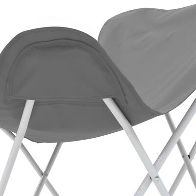 vidaXL Motýlí kempingové židle 2 ks skládací šedé