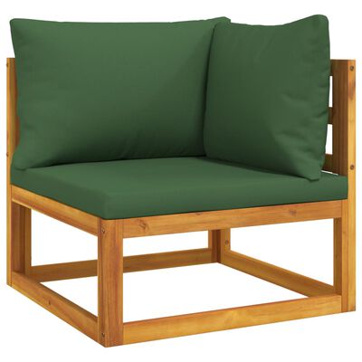 vidaXL 6dílná zahradní sedací souprava zelené podušky masivní dřevo