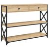 vidaXL Konzolov&yacute; stolek dub sonoma 100 x 28 x 75 cm kompozitn&iacute; dřevo