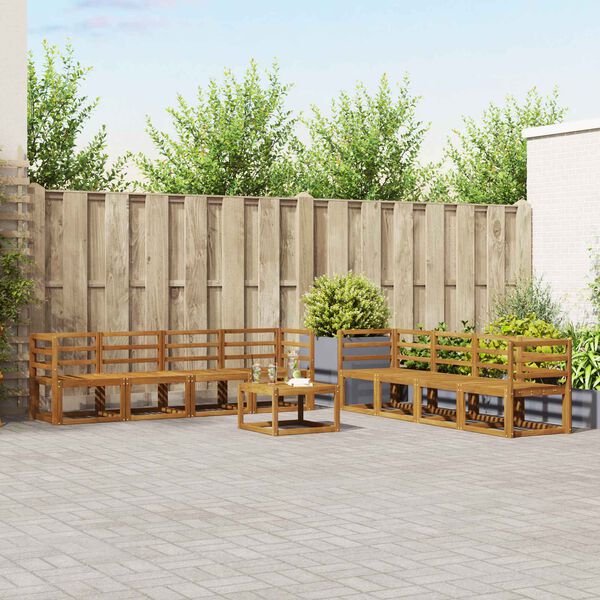 vidaXL Venkovn&iacute; pohovkov&aacute; souprava 9 pcs Př&iacute;rodn&iacute;