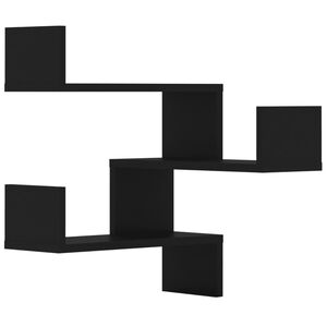 vidaXL N&aacute;stěnn&eacute; rohov&eacute; police 2 ks čern&eacute; 40 x 40 x 50 cm dřevotř&iacute;ska