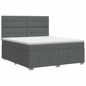 vidaXL Postel boxspring s matrac&iacute; Tmavě &scaron;ed&aacute; 140 x 190 cm Textil
