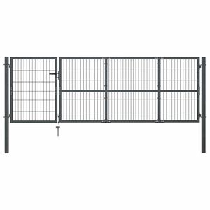 vidaXL Zahradn&iacute; br&aacute;na se sloupky ocelov&aacute; 350 x 100 cm antracitov&aacute;