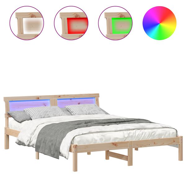 vidaXL R&aacute;m postele s čelo Hněd&aacute; 140 x 200 cm Masivn&iacute; borov&eacute; dřevo