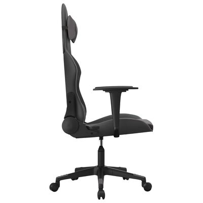 vidaXL Masážní herní židle černá a šedá umělá kůže