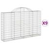 vidaXL Klenut&eacute; gabionov&eacute; ko&scaron;e 9 ks 200x30x120/140cm pozinkovan&eacute; železo