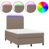vidaXL Box spring postel s matrac&iacute; a LED taupe 120x190 cm textil