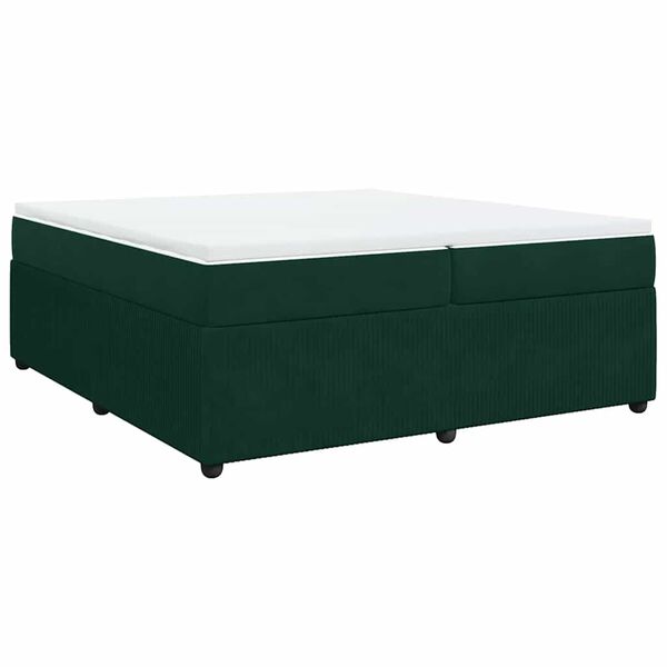 vidaXL Box spring postel s matrac&iacute; tmavě zelen&aacute; 200x200 cm samet